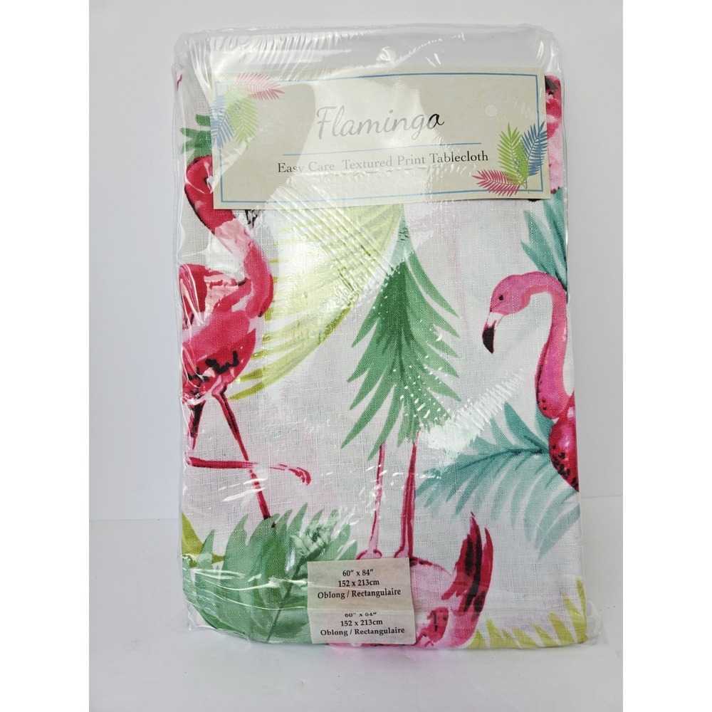 Benson Mills tablecloth summer tropical Flamingo 60x84" oblong New‎